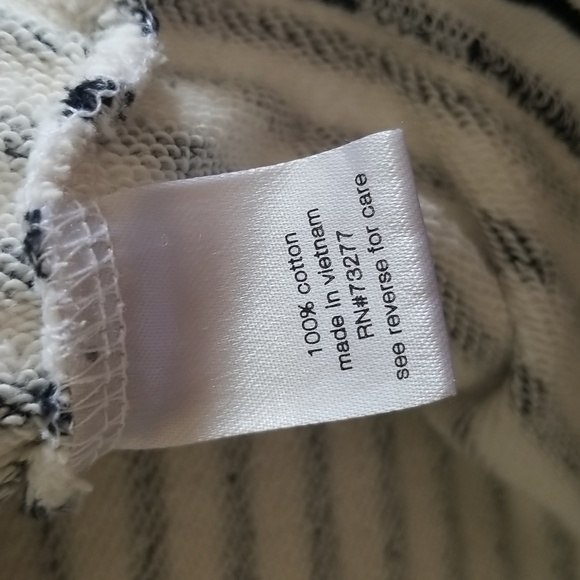 Elizabeth and James Black White Striped Sweatshirt - Picture 6 of 7